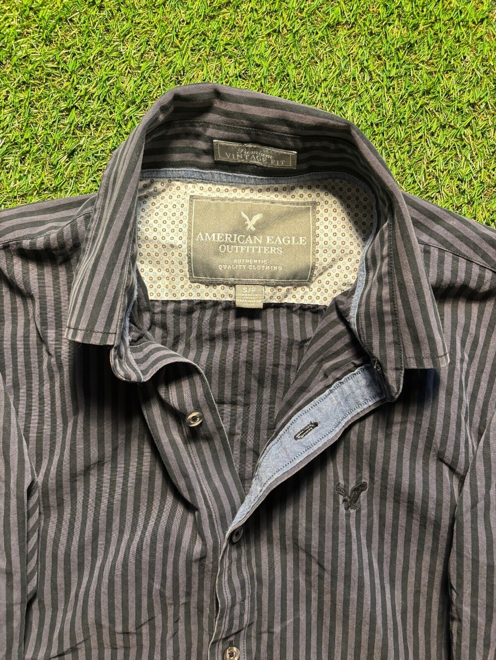 y2k American Eagle striped button-up shirt
